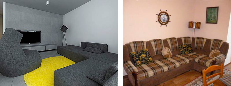 Дизайн интерьера двухкомнатной квартиры или квартиры-студии 50 кв м