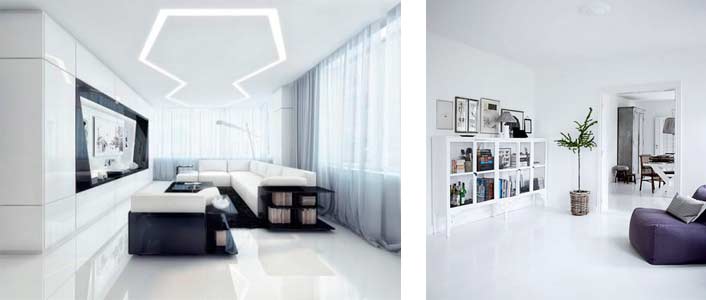 Дизайн интерьера квартиры в белом стиле