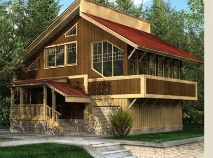 Дизайн-проект частного загородного деревянного дома